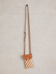 White Stuff Brown Coco Weave Phone Bag - Image 3 of 4