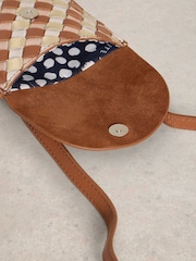 White Stuff Brown Coco Weave Phone Bag - Image 4 of 4