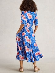 White Stuff Blue Hazel Bias Cut Dress - Image 3 of 6