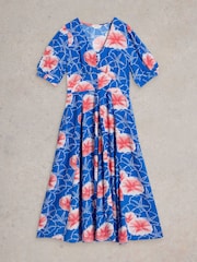 White Stuff Blue Hazel Bias Cut Dress - Image 5 of 6