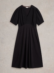 White Stuff Black Megan Broderie Jersey Dress - Image 5 of 6