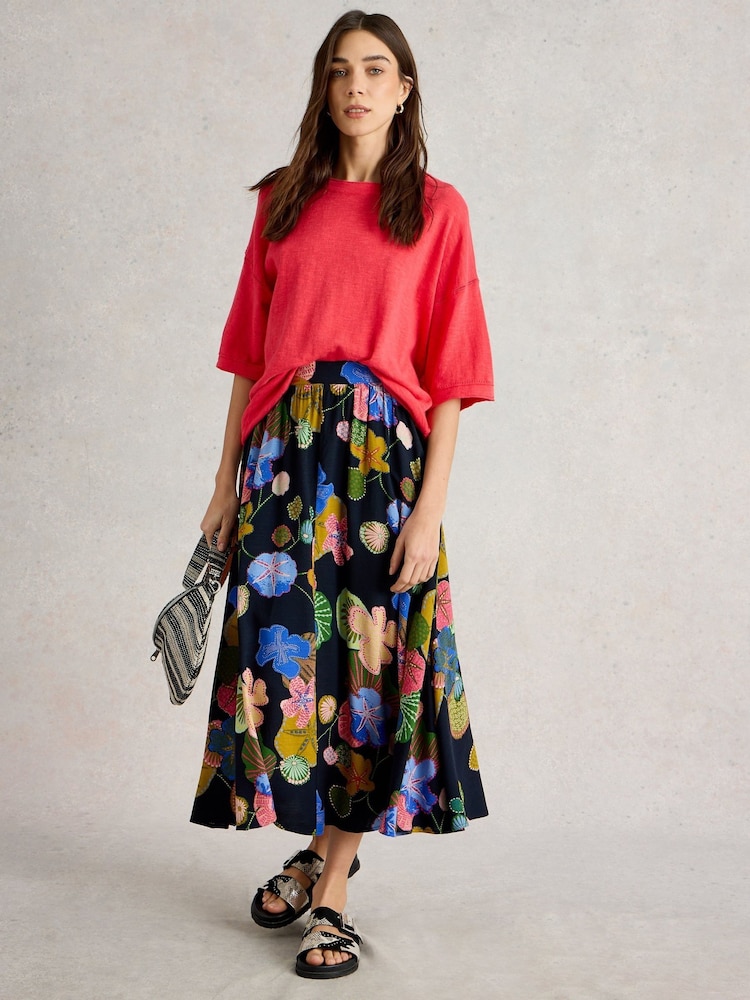 White Stuff Blue Abigail Midi Skirt - Image 2 of 7 White Stuff Blue Abigail Midi Skirt - Image 2 of 7