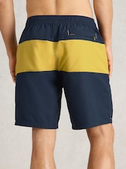 White Stuff Blue Colourblock Volley Swim Shorts - Image 3 of 6