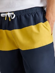 White Stuff Blue Colourblock Volley Swim Shorts - Image 4 of 6