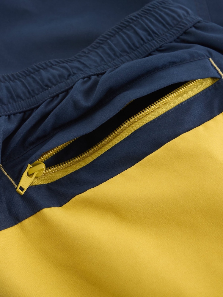 White Stuff Blue Colourblock Volley Swim Shorts - Image 6 of 6