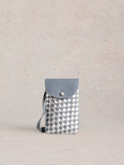 White Stuff Blue Coco Weave Phone Bag - Image 2 of 4