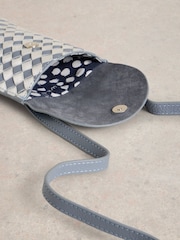 White Stuff Blue Coco Weave Phone Bag - Image 4 of 4