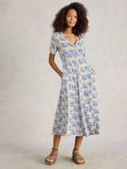 White Stuff Blue Megan Jersey Dress - Image 1 of 6