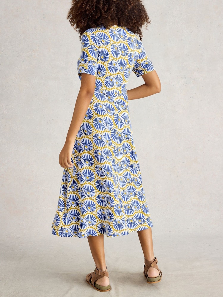 White Stuff Blue Megan Jersey Dress - Image 3 of 6