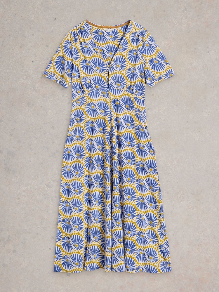 White Stuff Blue Megan Jersey Dress - Image 5 of 6