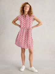 White Stuff Red Everly Jersey Shirt Dress - Image 2 of 6