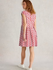 White Stuff Red Everly Jersey Shirt Dress - Image 3 of 6