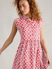 White Stuff Red Everly Jersey Shirt Dress - Image 4 of 6