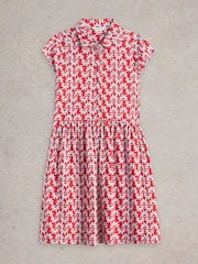 White Stuff Red Everly Jersey Shirt Dress - Image 5 of 6
