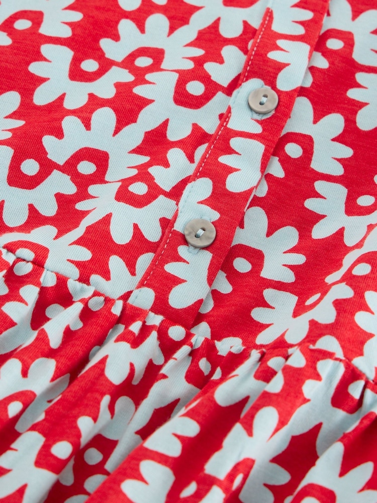 White Stuff Red Everly Jersey Shirt Dress - Image 6 of 6