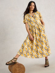 White Stuff Yellow Leah Jersey Dress - Image 1 of 6