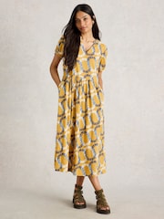 White Stuff Yellow Leah Jersey Dress - Image 3 of 6
