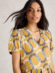 White Stuff Yellow Leah Jersey Dress - Image 4 of 6