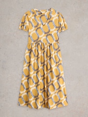 White Stuff Yellow Leah Jersey Dress - Image 5 of 6