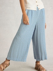 White Stuff Blue Lisette Crinkle Culottes - Image 1 of 6