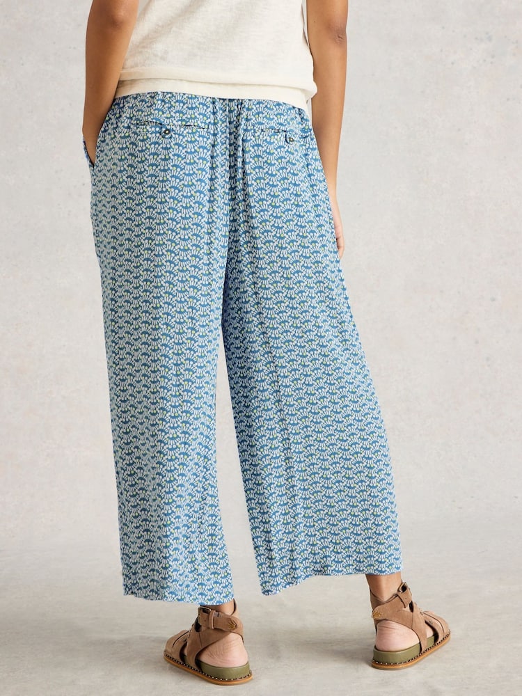 White Stuff Blue Lisette Crinkle Culottes - Image 2 of 6 White Stuff Blue Lisette Crinkle Culottes - Image 2 of 6