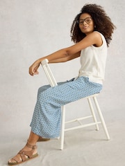 White Stuff Blue Lisette Crinkle Culottes - Image 4 of 6