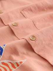 White Stuff Pink Finsbury Leaves Printed 100% Cotton Shirt - Image 6 of 6