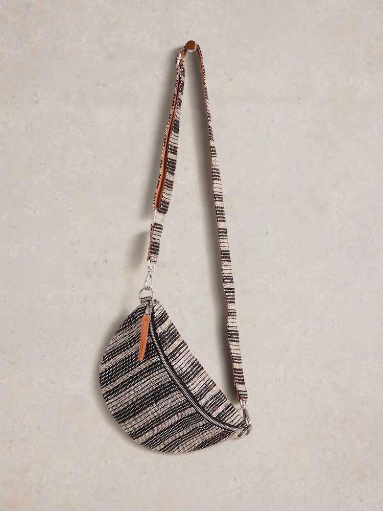 White Stuff Black Mini Sebby Jacquard Bag - Image 2 of 4 White Stuff Black Mini Sebby Jacquard Bag - Image 2 of 4
