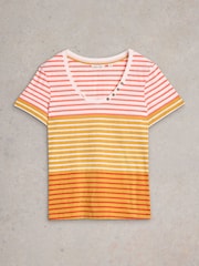 White Stuff Light Yellow Nadia Short Sleeve 100% Cotton T-Shirt - Image 5 of 6