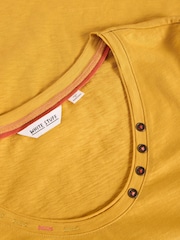 White Stuff Yellow Nadia Short Sleeve 100% Cotton T-Shirt - Image 6 of 6