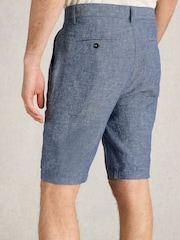 White Stuff Blue 100% Linen Chino Shorts - Image 2 of 6