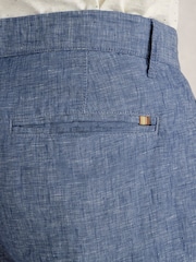 White Stuff Blue 100% Linen Chino Shorts - Image 4 of 6