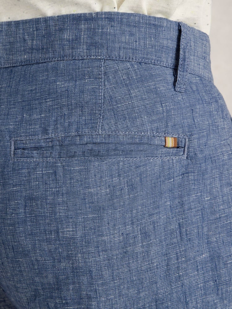 White Stuff Blue 100% Linen Chino Shorts - Image 4 of 6