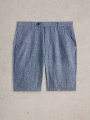 White Stuff Blue 100% Linen Chino Shorts - Image 5 of 6