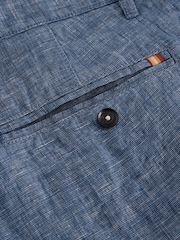 White Stuff Blue 100% Linen Chino Shorts - Image 6 of 6