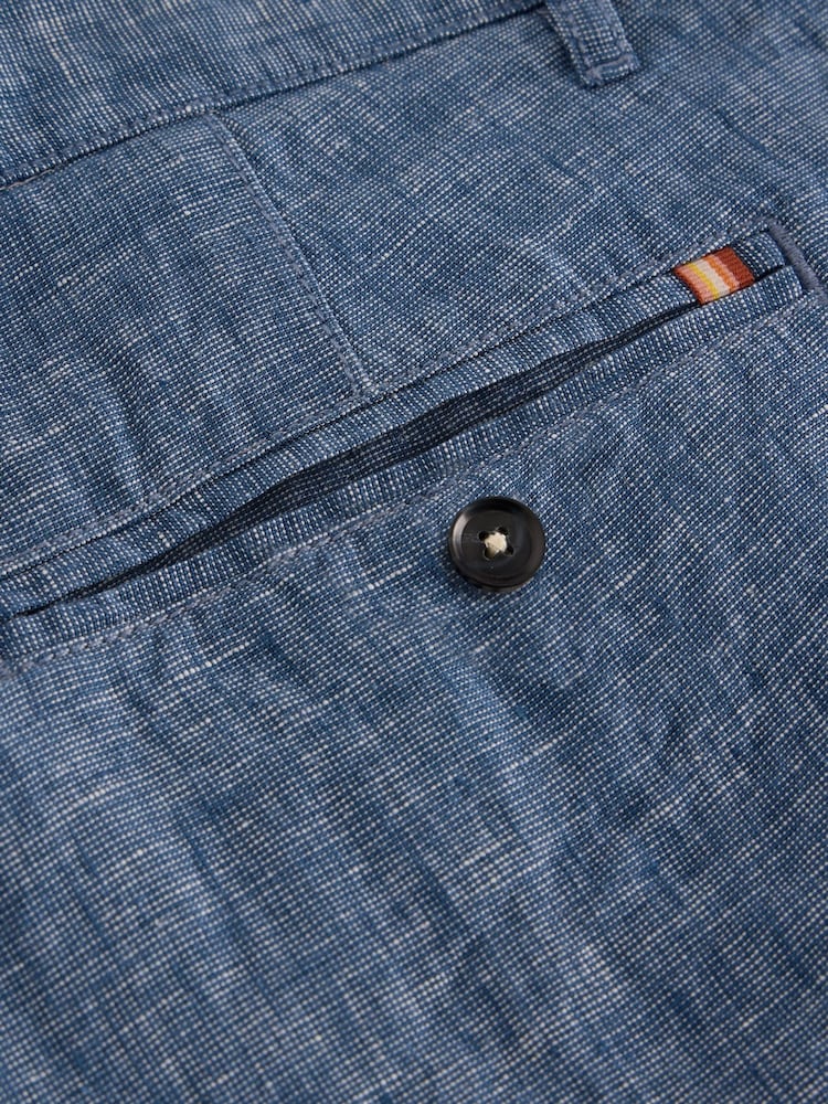 White Stuff Blue 100% Linen Chino Shorts - Image 6 of 6