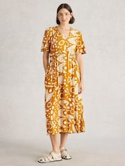 White Stuff Yellow Lucy Midi Dress - Image 2 of 6