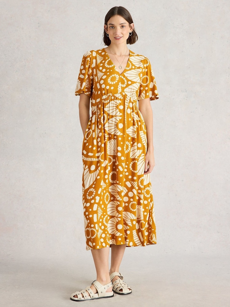 White Stuff Yellow Lucy Midi Dress - Image 2 of 6