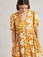 White Stuff Yellow Lucy Midi Dress - Image 3 of 6