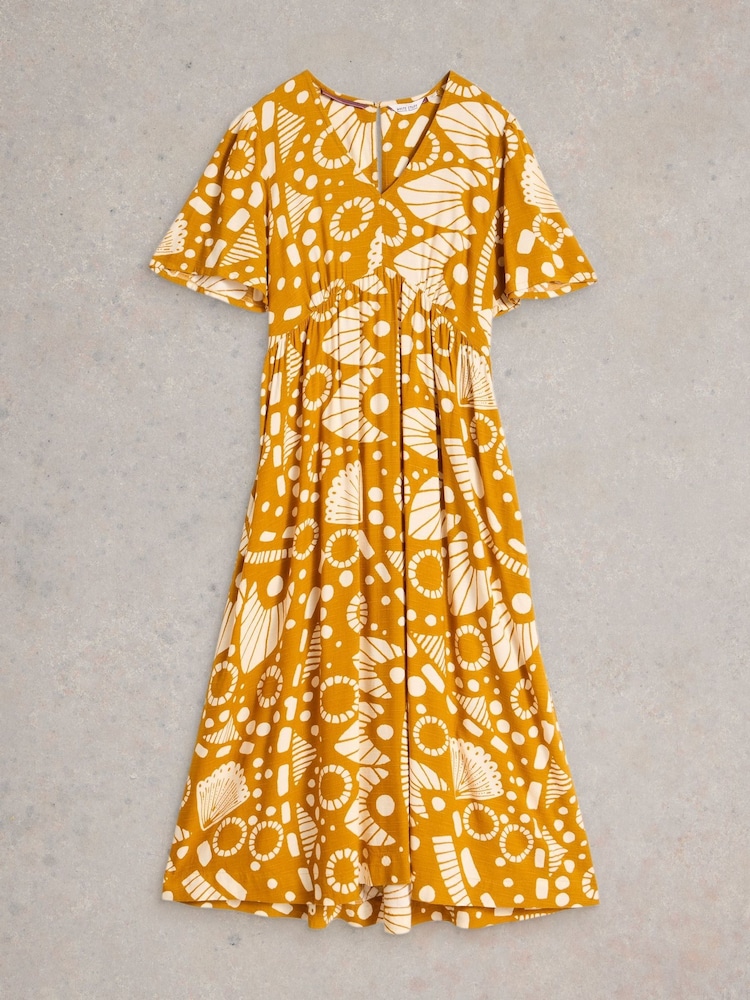White Stuff Yellow Lucy Midi Dress - Image 6 of 6