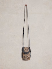 White Stuff Natural Coco Raffia Phone 100% Cotton Bag - Image 2 of 4