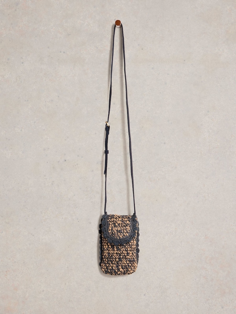 White Stuff Natural Coco Raffia Phone 100% Cotton Bag - Image 2 of 4