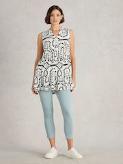 White Stuff White Macie Sleeveless 100% Cotton Tunic - Image 1 of 6