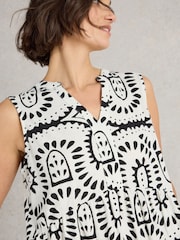 White Stuff White Macie Sleeveless 100% Cotton Tunic - Image 4 of 6