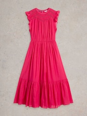 White Stuff Pink 100% Organic Cotton Maxi Dress - Image 5 of 6