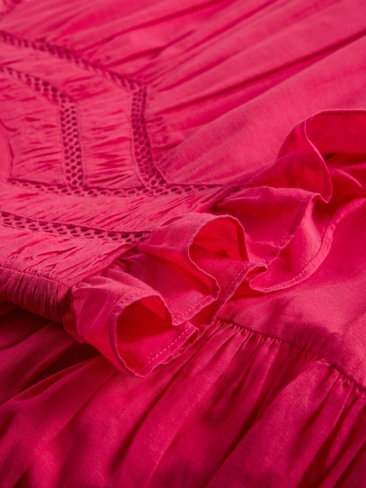 White Stuff Pink 100% Organic Cotton Maxi Dress - Image 6 of 6