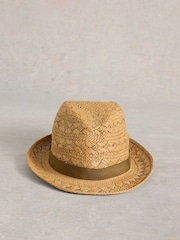 White Stuff Natural Textured Trilby Hat - Image 1 of 2