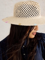 White Stuff Natural Open Weave Fedora - Image 1 of 3