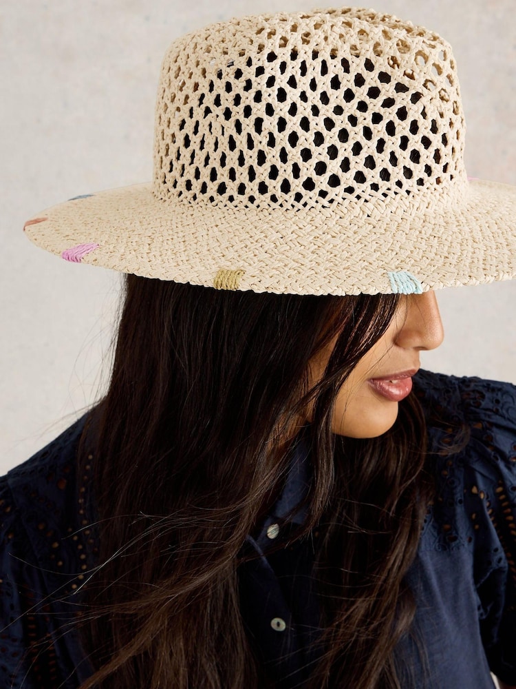 White Stuff Natural Open Weave Fedora - Image 1 of 3