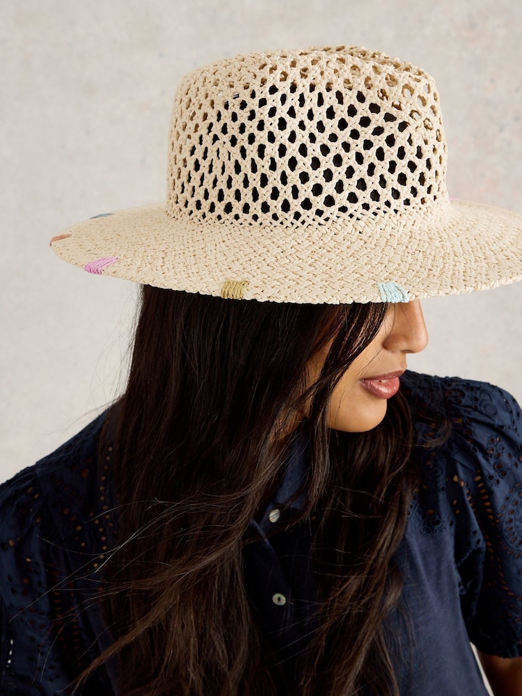 White Stuff Natural Open Weave Fedora - Image 2 of 3